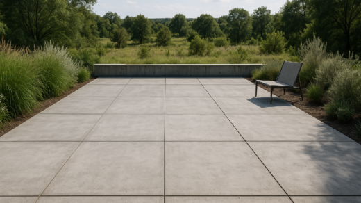 dalle beton pour une future terrasse